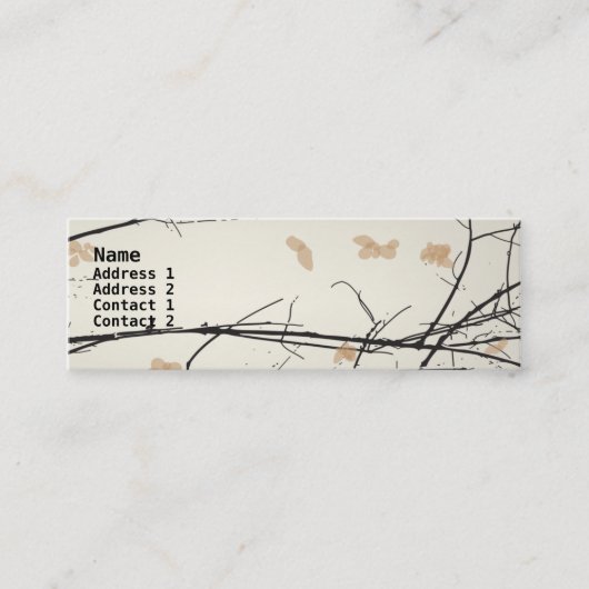 日本のな花の名刺のテンプレート スキニー名刺 (正面)
