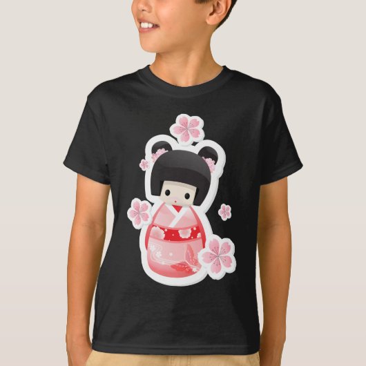 日本のな芸者の人形-パンシリーズ Tシャツ (正面)