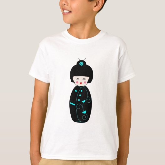 日本のな芸者の人形 Tシャツ (正面)