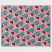 日本のな芸者の桜のかわいい芸術 ラッピングペーパー (フラット)