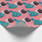 日本のな芸者の桜のかわいい芸術 ラッピングペーパー (角)