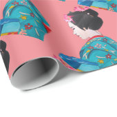 日本のな芸者の桜のかわいい芸術 ラッピングペーパー (ロールコーナー)