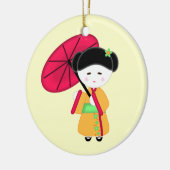 日本のな芸者女の子 セラミックオーナメント (左)