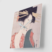 日本のな芸者 スクエア壁時計 (傾斜)