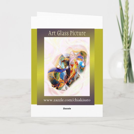 日本のな芸術のガラスコイは挨拶状感謝していしています サンキューカード (裏面)