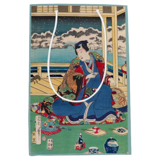 日本のな芸術のギフトバッグ ミディアムペーパーバッグ (正面)