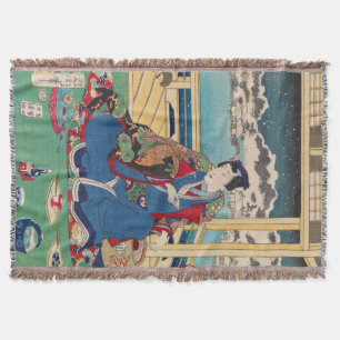 日本のな芸術の投球毛布 スローブランケット