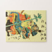 日本のな芸術-完全な戦いの装甲の2人の武士 ジグソーパズル (横)