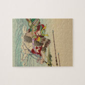 日本のな芸術-川から攻撃している武士 ジグソーパズル (横)