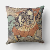 日本のな芸術-戦闘のスタンスの武士 クッション (裏面)