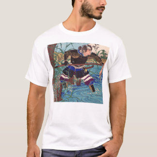 日本のな芸術-攻撃すること準備ができている武士 Tシャツ