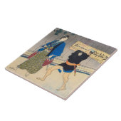 日本のな芸術-武士および彼の使用人 タイル (側面)