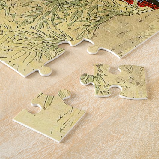 日本のな芸術-長弓および矢を持つ武士 ジグソーパズル (側面)