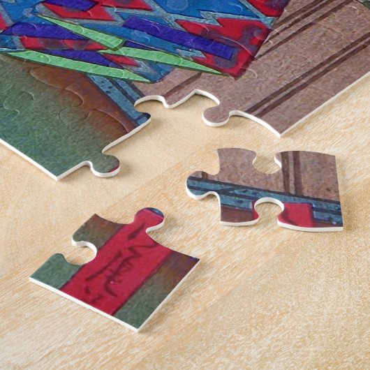 日本のな芸術- Kabukiショーの武士 ジグソーパズル (側面)