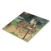 日本のな芸術- Katanaの剣を握っている武士 タイル (側面)