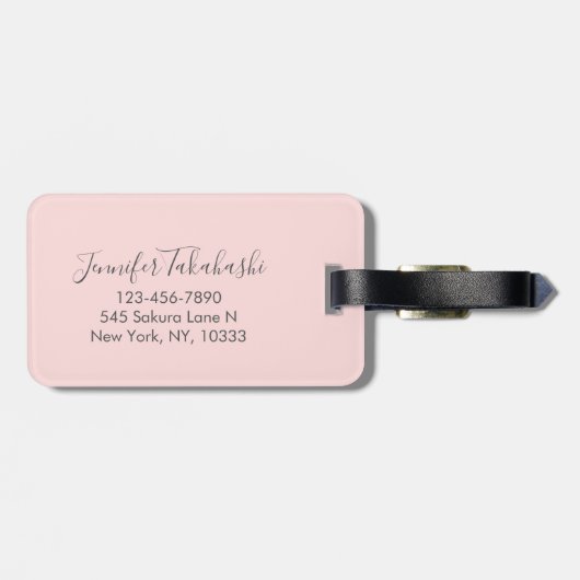 日本のな茶色のぶち猫のイラストレーションは|あなたの名前を加えます ラゲッジタグ (裏面横)