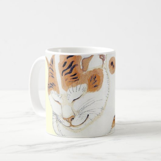 日本のな茶色のぶち猫の引用文のギフトのマグ コーヒーマグカップ (正面左)