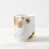 日本のな茶色のぶち猫の引用文のギフトのマグ コーヒーマグカップ (中央)