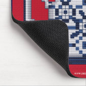 日本のな諺の茶ポットの十字のステッチのスタイルのデザイン マウスパッド (コーナー)