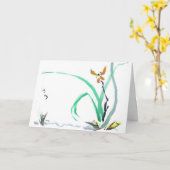 日本のな諺を用いる敏感な蘭カード カード (黄色い花)