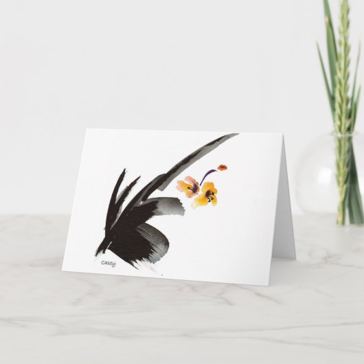 日本のな諺を用いる蘭の黄色 カード (正面)