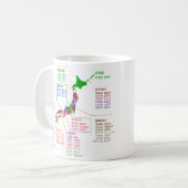 日本のな都道府県の座席 コーヒーマグカップ (正面左)