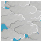 日本のな雲、夏の日、白およびスカイブルー ファブリック (クローズアップ)