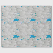 日本のな雲、夏の日、白およびスカイブルー ラッピングペーパー (フラット)