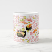 日本のな食糧: 寿司パターン2 ジャンボコーヒーマグカップ (正面)