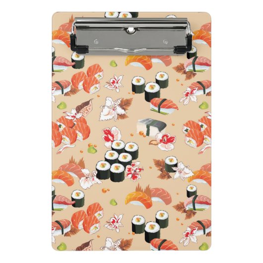 日本のな食糧: 寿司パターン3 ミニクリップボード (正面)