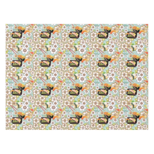 日本のな食糧: 寿司パターン4 テーブルクロス (正面(横))