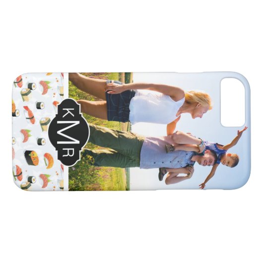 日本のな食糧|寿司パターン|はあなたの写真を加えます Case-Mate iPhoneケース (裏面(横))