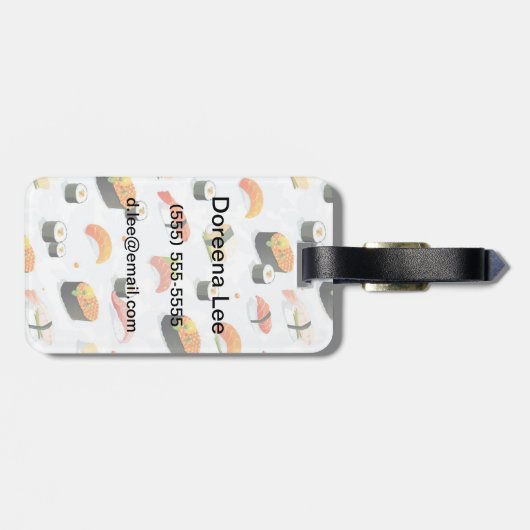 日本のな食糧: 寿司パターン ラゲッジタグ (裏面横)