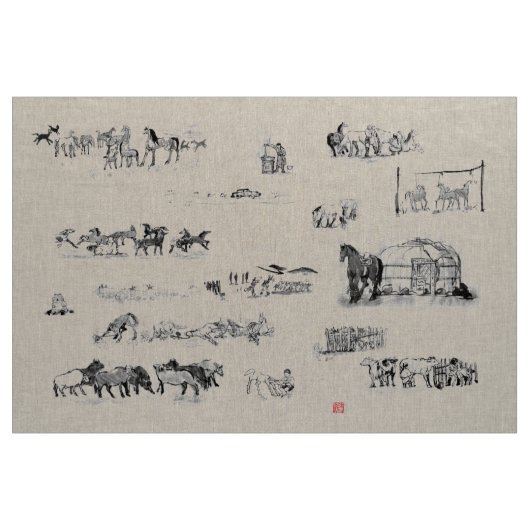 日本のな馬の武士の芸術の騎手のsumi ファブリック (ヤード)