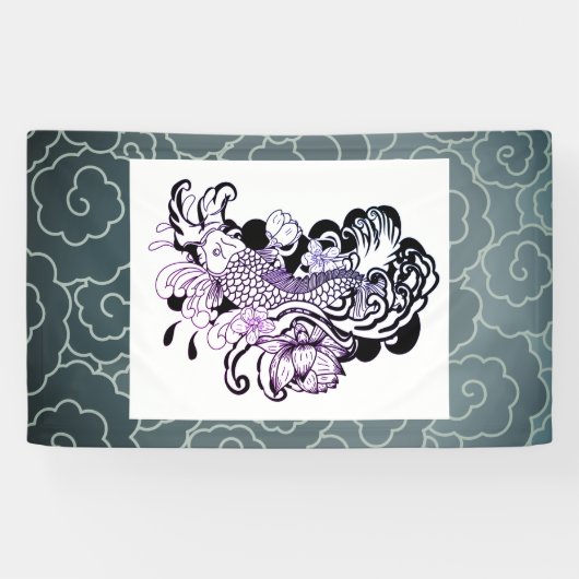 日本のな魚の旗 横断幕 (横)