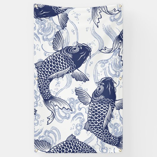 日本のな魚の旗 横断幕 (縦)