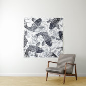 日本のな魚の水泳のグラフィックのタペストリー タペストリー (インサイチュ)