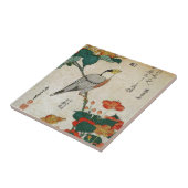 日本のなGrosbeakおよびMirabilis Jalapa (Hokusai) タイル (側面)