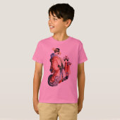 日本のなwoodblockのプリント tシャツ (正面フル)