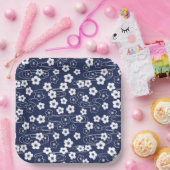 日本のぼやけ桜さくらんぼ花 ペーパープレート (パーティー)