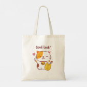日本のまねきねこらくがきデザイン トートバッグ (裏面)