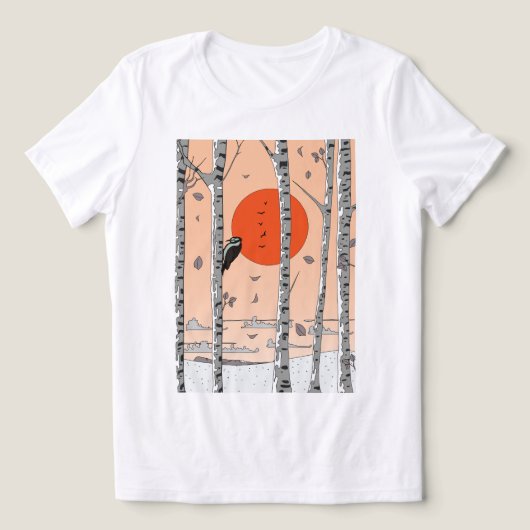 日本のアカゲラ トライブレンドTシャツ (デザイン正面)