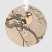 日本のアジア 小原古邨 雀 メジロ さえずる鳥 オーナメント (裏面)