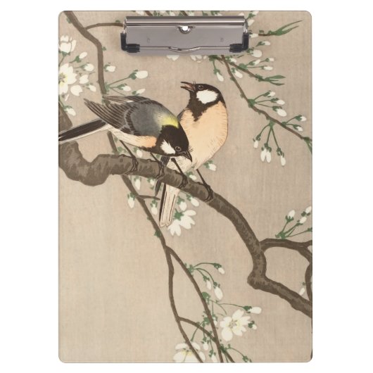 日本のアジア 小原古邨 雀 鳥 シジュウカラ クリップボード (正面)