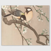 日本のアジア 小原古邨 雀 鳥 シジュウカラ ラッピングペーパー (フラット)