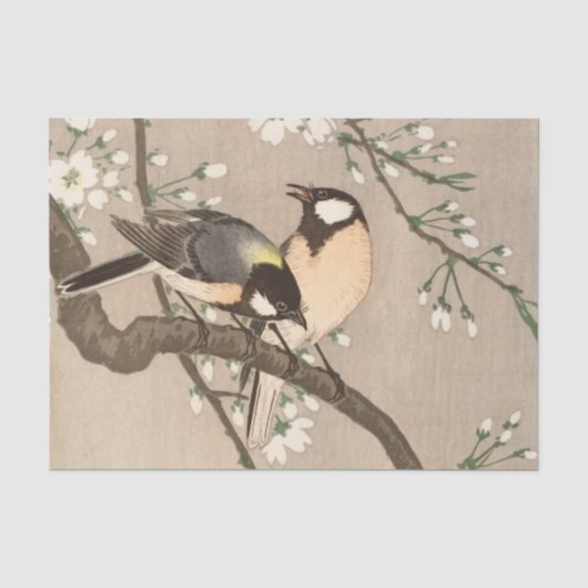 日本のアジア 小原古邨 雀 鳥 シジュウカラ 薄葉紙 (正面)