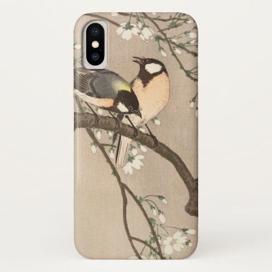 日本のアジア 小原古邨 雀 鳥 シジュウカラ Case-Mate iPhoneケース (裏面)