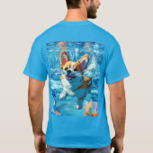 日本のアニメーション，パノラマ，カラフル，犬 Tシャツ (裏面)