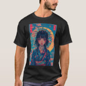 日本のアニメ少女のファンタジーアート01 Tシャツ (正面)