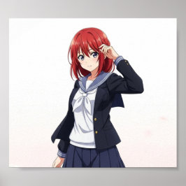 日本のアニメ風女子キャラクター ポスター